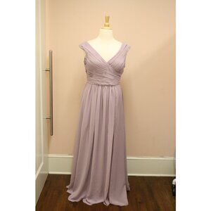 French Violet (Dusty Purple) Long Chiffon Bridesmaid Dress. Size 14